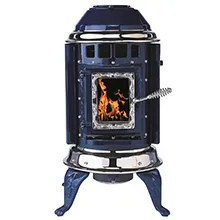 Gnome Pellet Stove Blue Enamel Nickel Trim